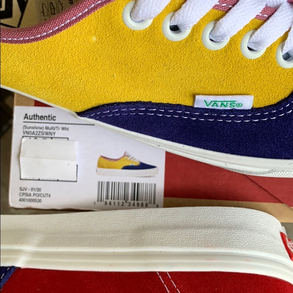 •VANS AUTHENTIC SUNSHINE Multi/True White Men’s - Picture 12 of 16